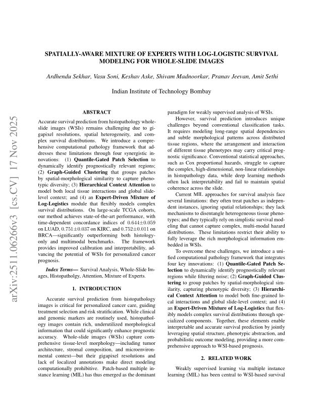 Spatially-Aware Mixture of Experts with Log-Logistic Survival Modeling for Whole-Slide Images