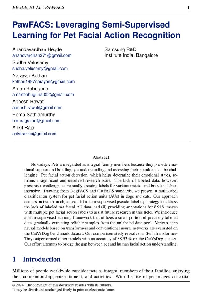 PawFACS: Leveraging Semi-Supervised Learning for Pet Facial Action Recognition